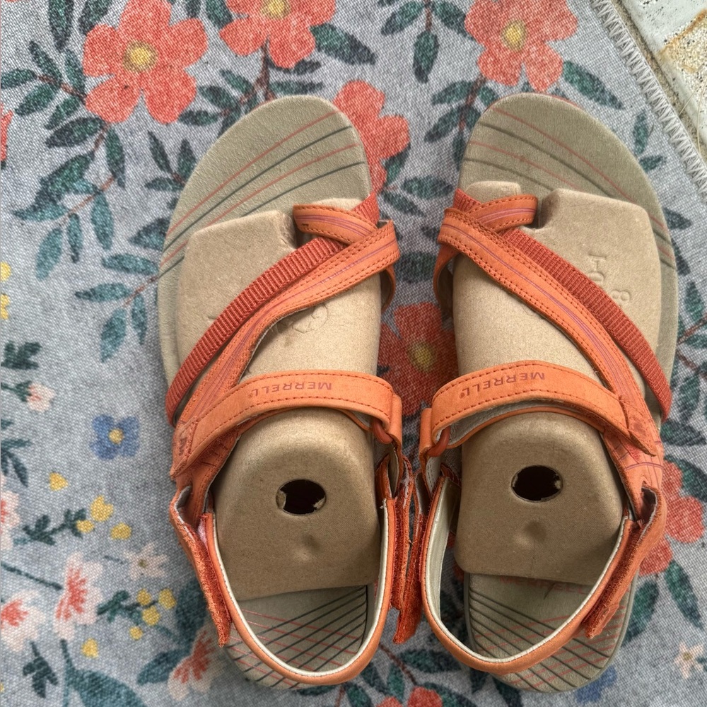 Merrell Vibrant Orange Strappy Sandals